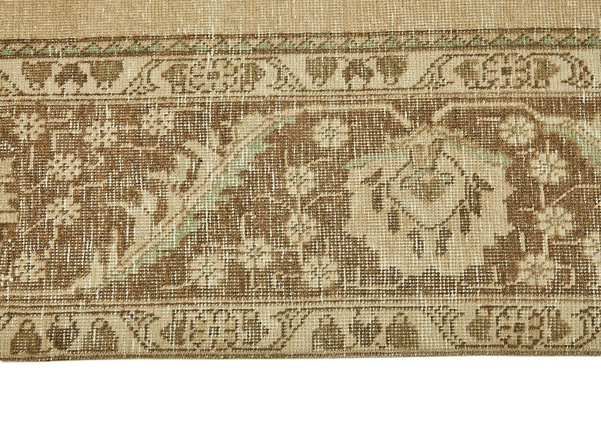 Rusvo Bej Kahverengi Madalyon Desenli Vintage El Dokuma Halı 283x385 cm – farklı açı