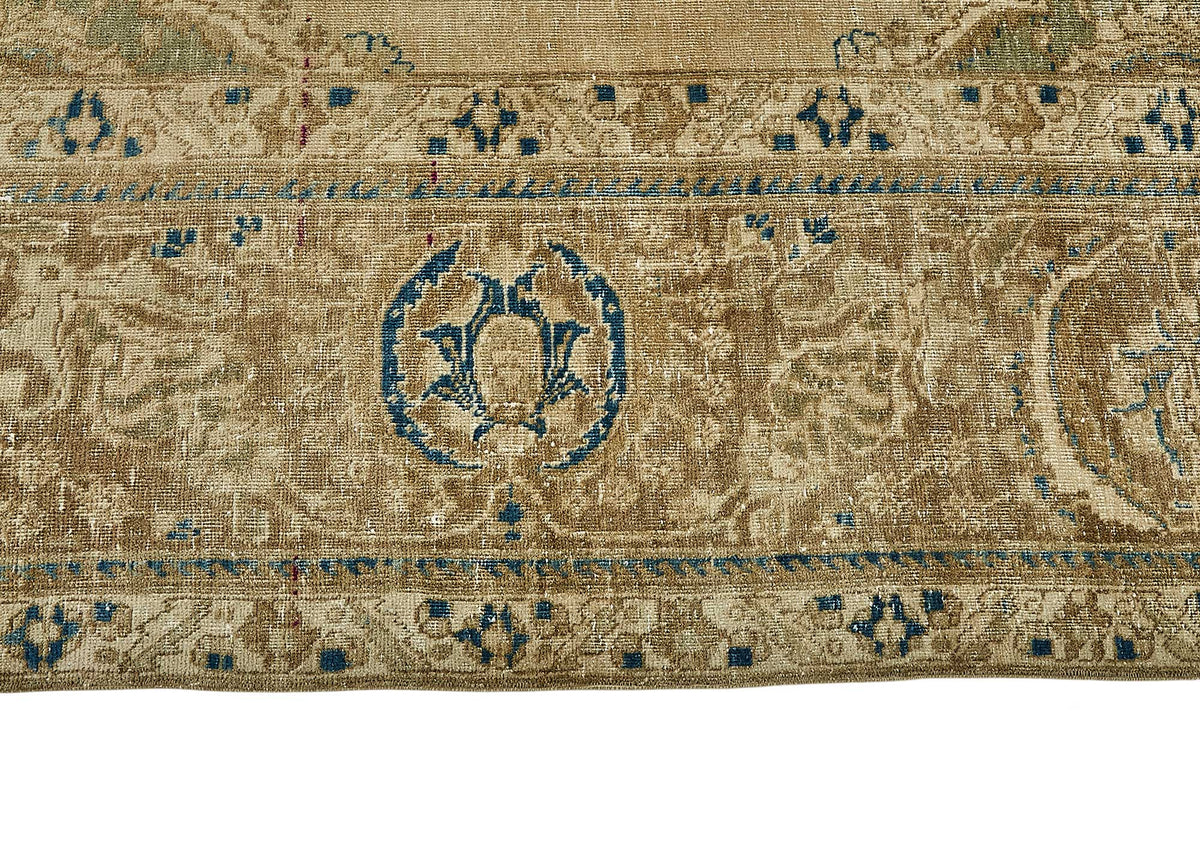 Rusvo Bej Kahverengi Madalyonlu Yün El Dokuma Halı 373x521 cm – farklı açı