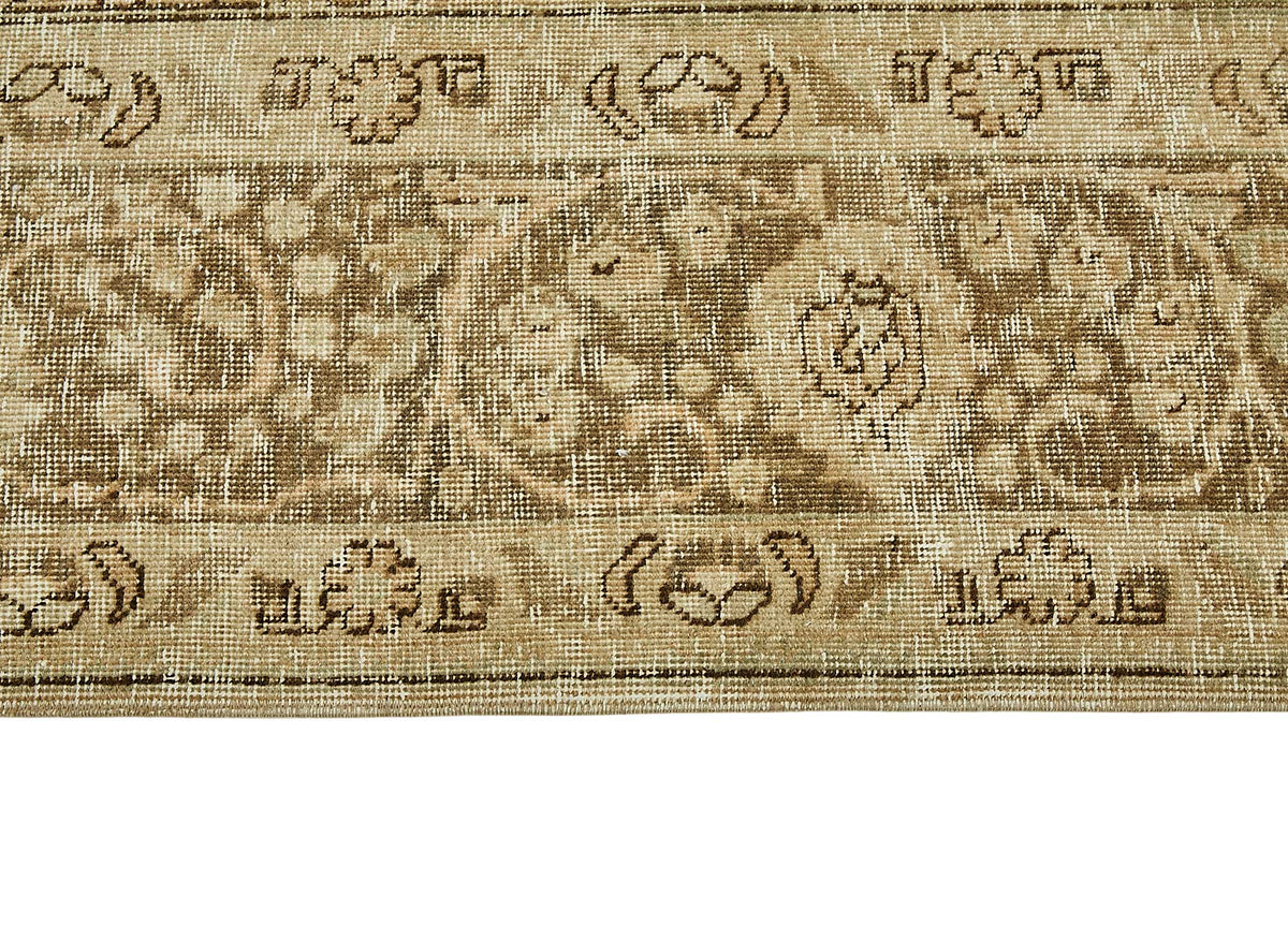 Rusvo Kahverengi Vintage Halı Bej Madalyon Desenli 300x387 cm – farklı açı