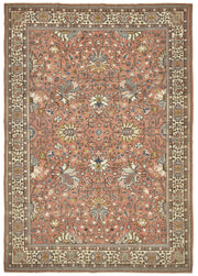 Rusvo Pembe Çiçek Desenli Yün El Dokuma Halı 236x351 cm 49732
