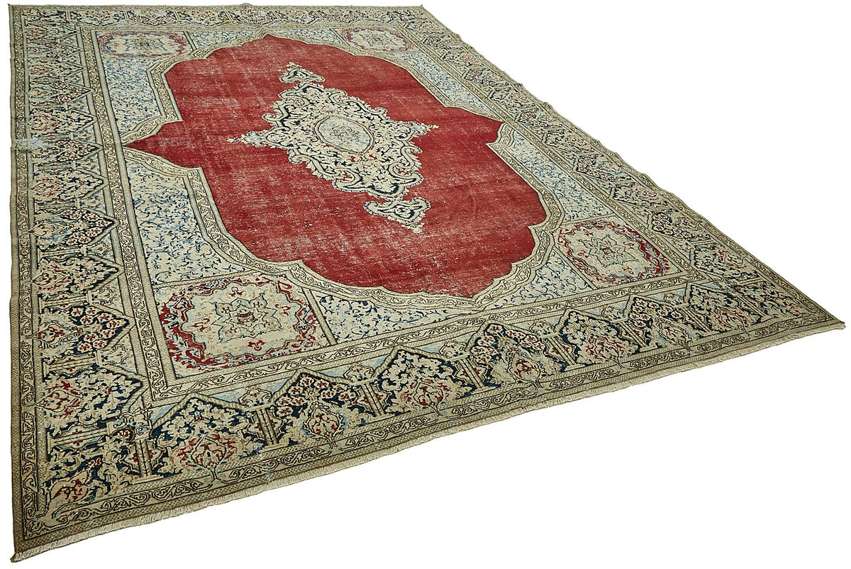 Rusvo Madalyon Desenli Kırmızı El Dokuma Halı 259x363 cm 49733 – genel görünüm
