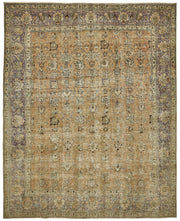 Rusvo Vintage Halı Bej Madalyon Desenli El Dokuma 298x370 cm