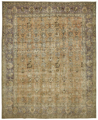 Rusvo Vintage Halı Bej Madalyon Desenli El Dokuma 298x370 cm