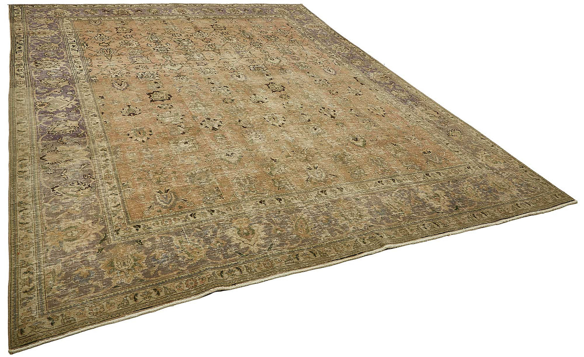 Rusvo Vintage Halı Bej Madalyon Desenli El Dokuma 298x370 cm – genel görünüm