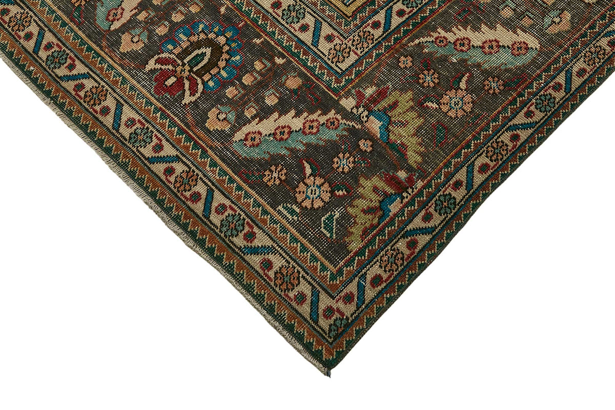 Rusvo Kırmızı Madalyon Göbek Desenli Bej Klasik El Dokuma Halı 301x388 cm – detay görünümü