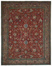 Rusvo Vintage Kırmızı Çiçek Desenli El Dokuma Halı 290x379 cm 49740
