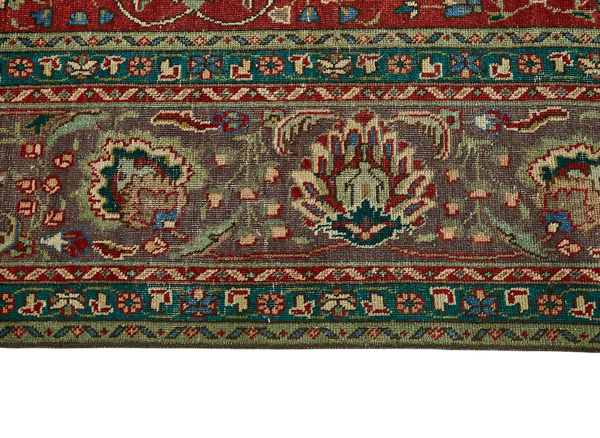 Rusvo Vintage Kırmızı Çiçek Desenli El Dokuma Halı 290x379 cm 49740 – farklı açı