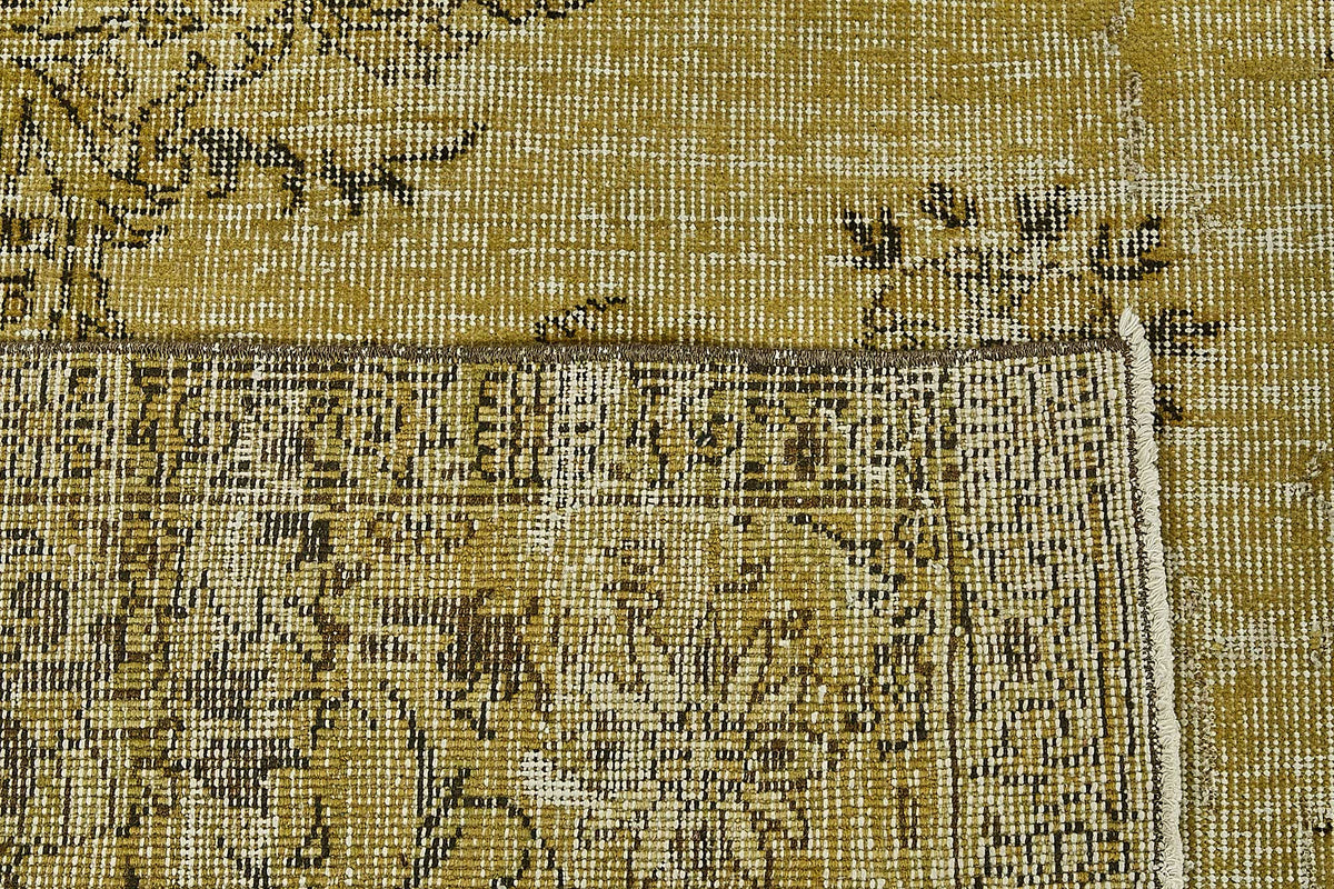 Zelko Hardal Gri Madalyon Desenli Eskitme El Dokuma Halı 221x360 cm – arka yüz görünümü