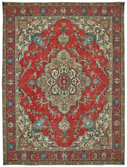 Rusvo Vintage Kırmızı Madalyon Desenli El Dokuma Halı 292x386 cm 49745
