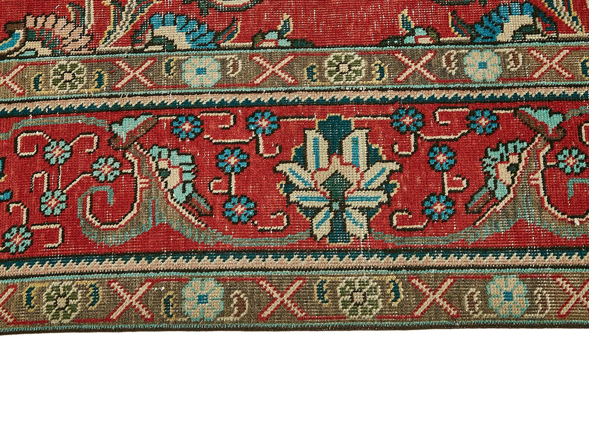 Rusvo Vintage Kırmızı Madalyon Desenli El Dokuma Halı 292x386 cm 49745 – farklı açı