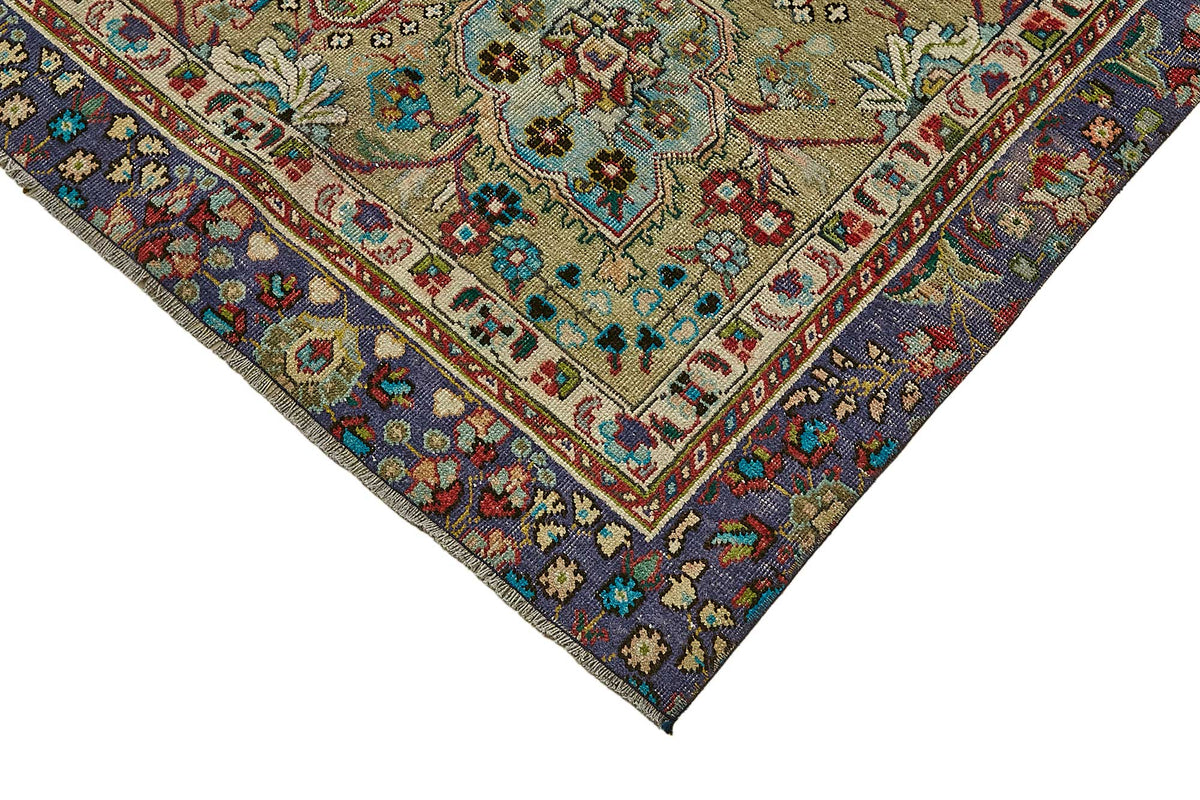 Rusvo Madalyon Desenli Kırmızı Lacivert El Dokuma Halı 244x337 cm – detay görünümü