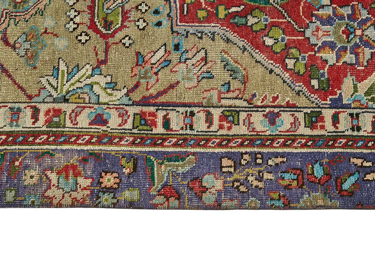 Rusvo Madalyon Desenli Kırmızı Lacivert El Dokuma Halı 244x337 cm – farklı açı