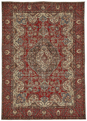 Rusvo Madalyon Desenli Kırmızı Bej El Dokuma Halı 266x380 cm 49753