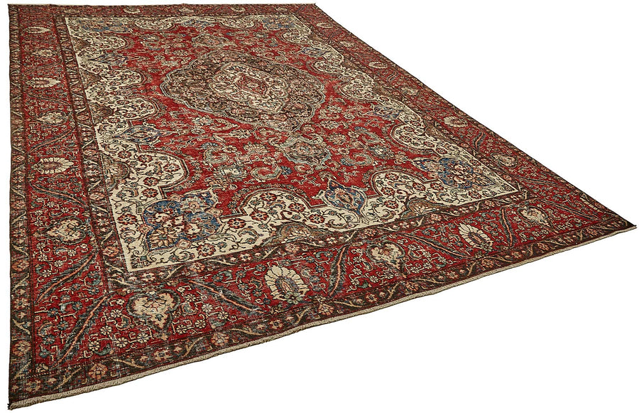 Rusvo Madalyon Desenli Kırmızı Bej El Dokuma Halı 266x380 cm 49753 – genel görünüm