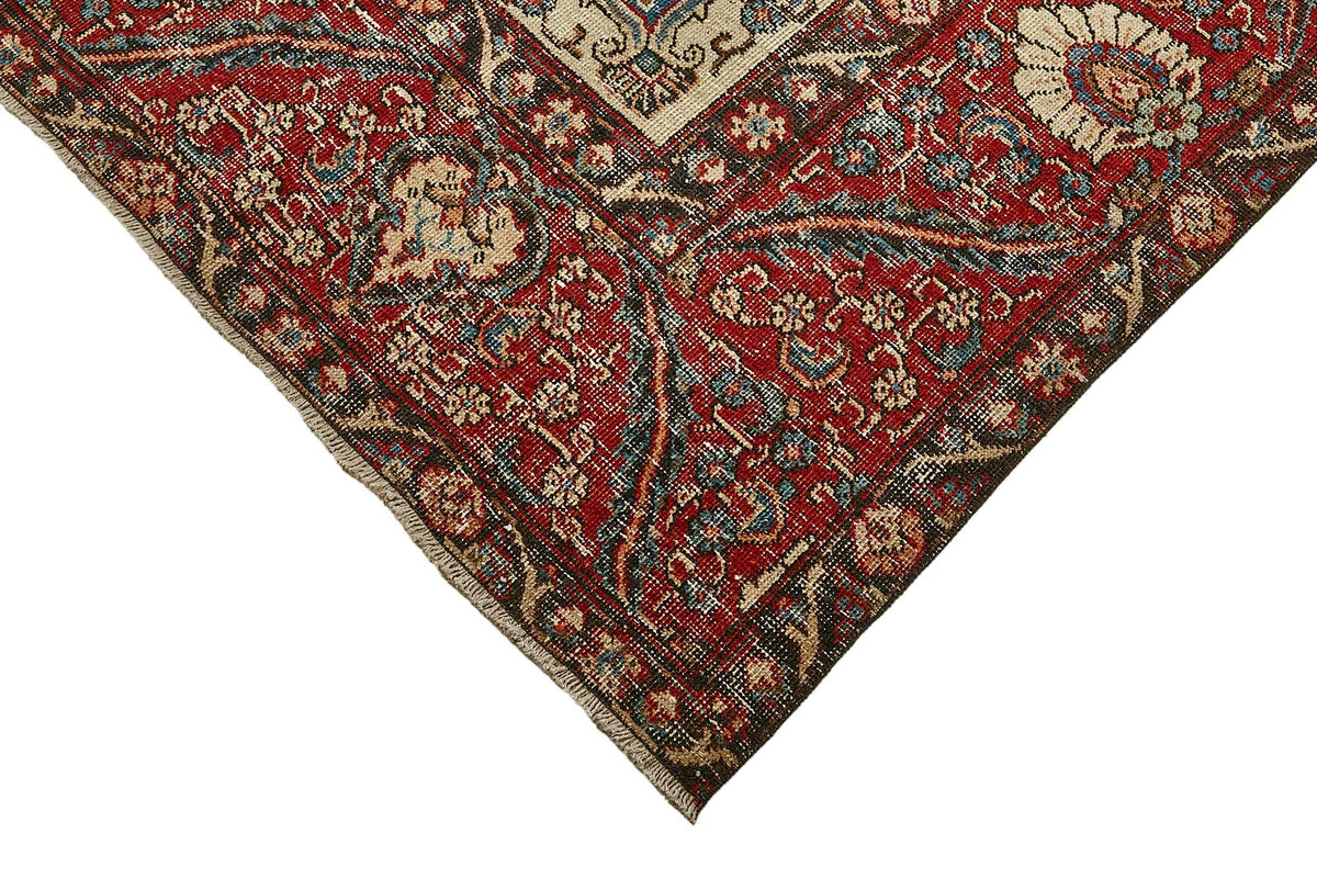 Rusvo Madalyon Desenli Kırmızı Bej El Dokuma Halı 266x380 cm 49753 – detay görünümü