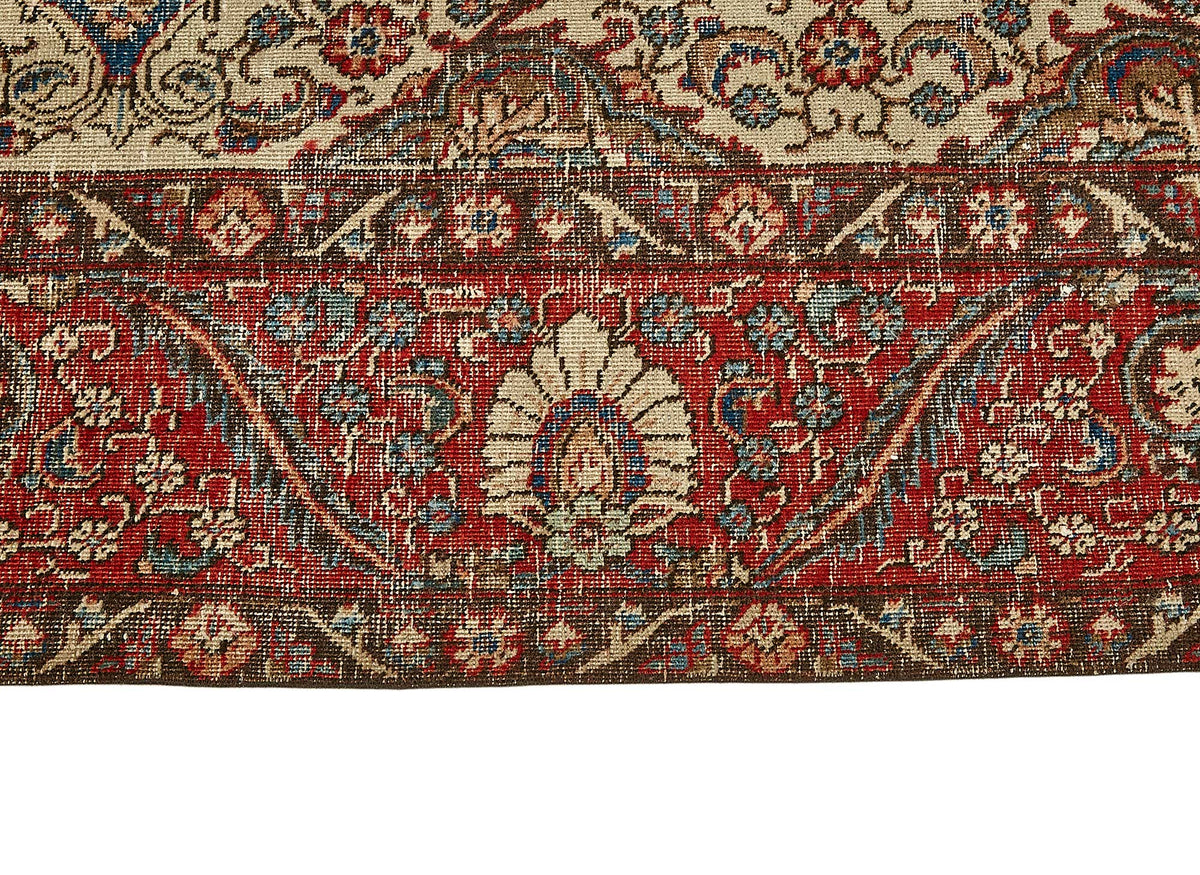 Rusvo Madalyon Desenli Kırmızı Bej El Dokuma Halı 266x380 cm 49753 – farklı açı