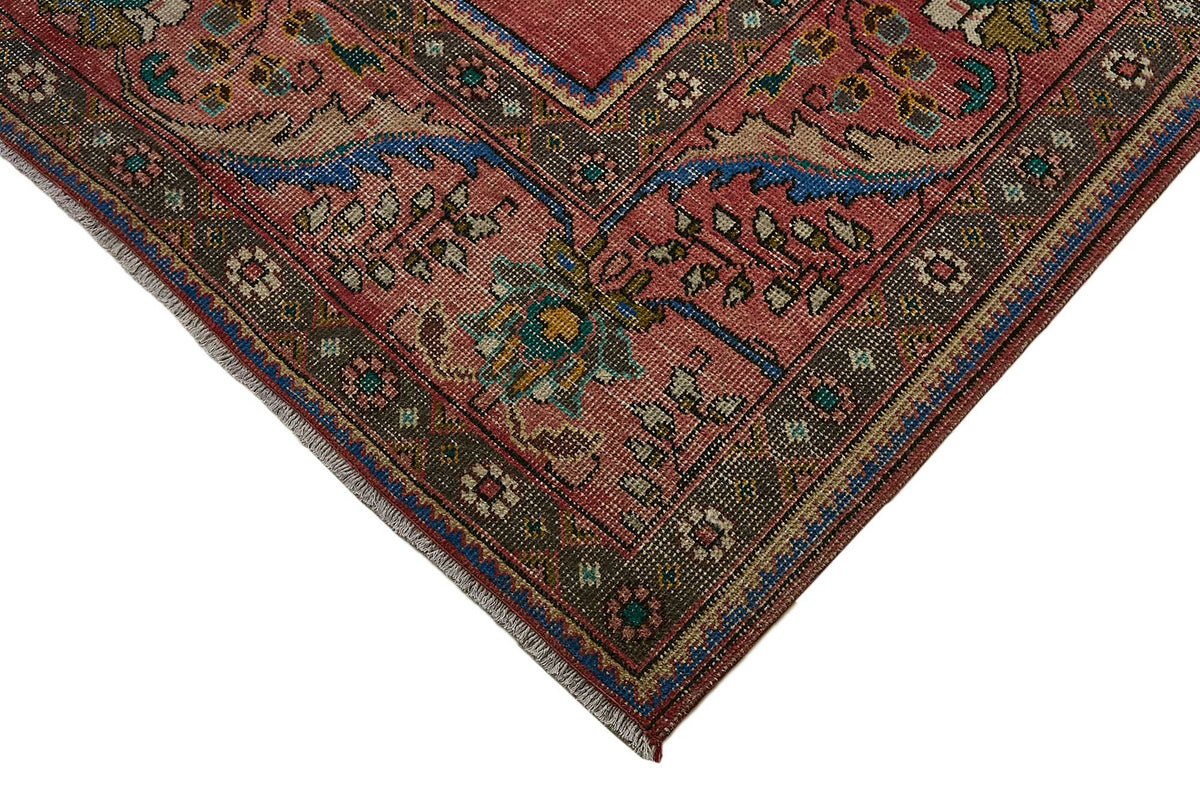 Rusvo Kırmızı Mavi Madalyon El Dokuma Halı 290x380 cm – detay görünümü