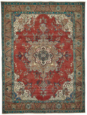 Rusvo Madalyon Desenli Kırmızı Vintage Halı 286x374 cm
