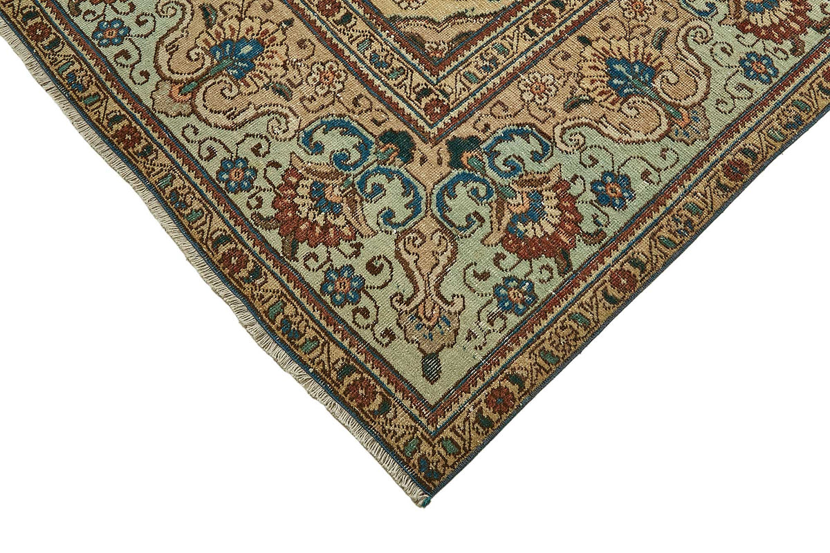 Rusvo Bej Kahverengi Madalyon Desenli Klasik El Dokuma Halı 285x410 cm – detay görünümü