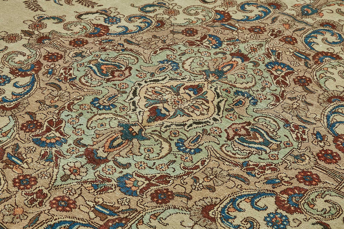 Rusvo Bej Kahverengi Madalyon Desenli Klasik El Dokuma Halı 285x410 cm – mekânda kullanım