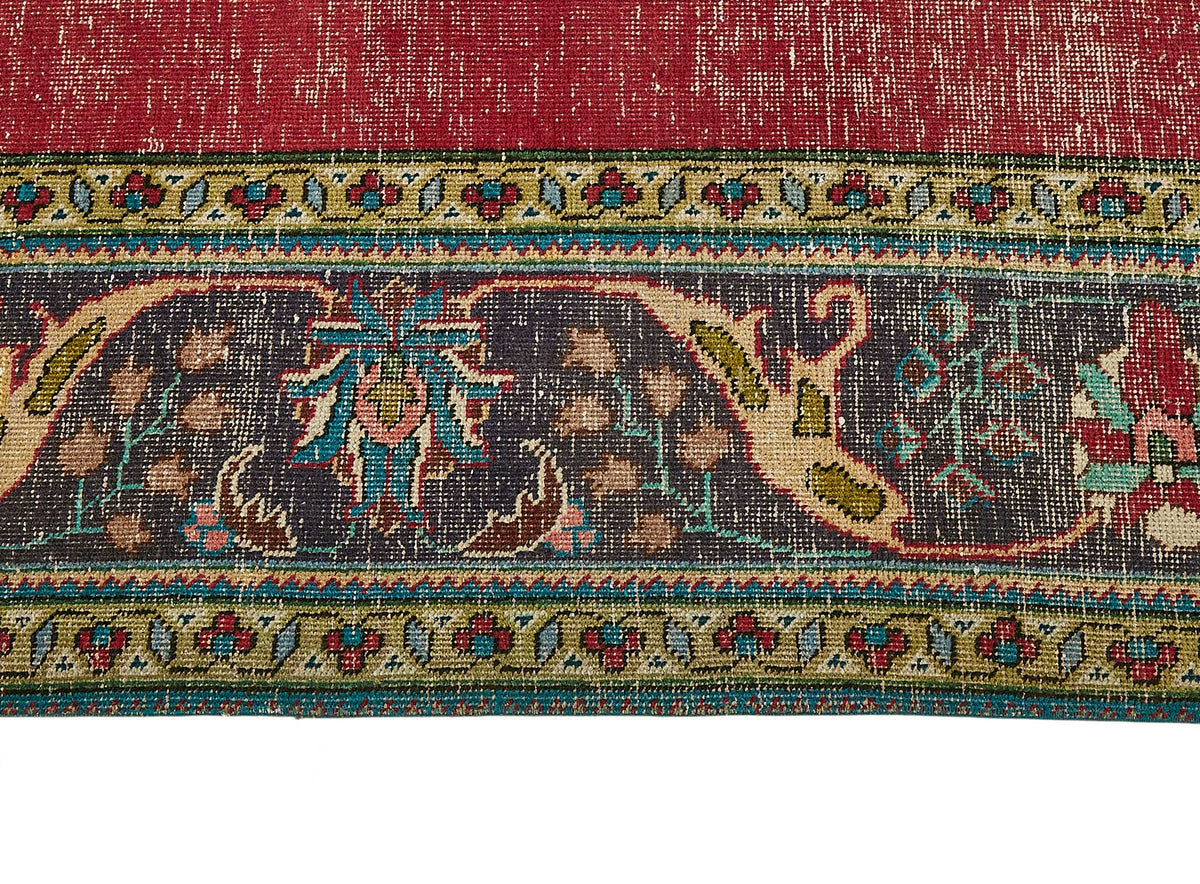 Rusvo Vintage Kırmızı Madalyon Desenli El Dokuma Halı 290x394 cm – farklı açı