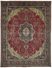 Rusvo Kırmızı Madalyon Desenli Yün Dokuma Halı 300x390 cm 49767