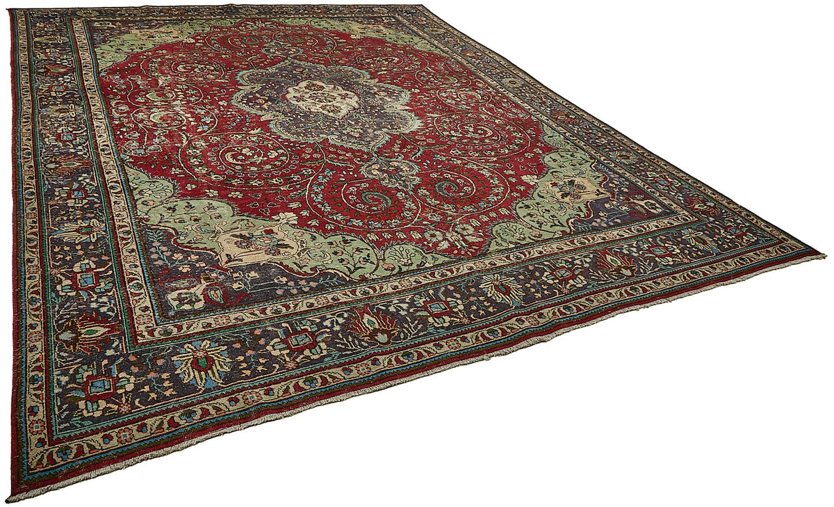 Rusvo Kırmızı Madalyon Desenli Yün Dokuma Halı 300x390 cm 49767 – genel görünüm