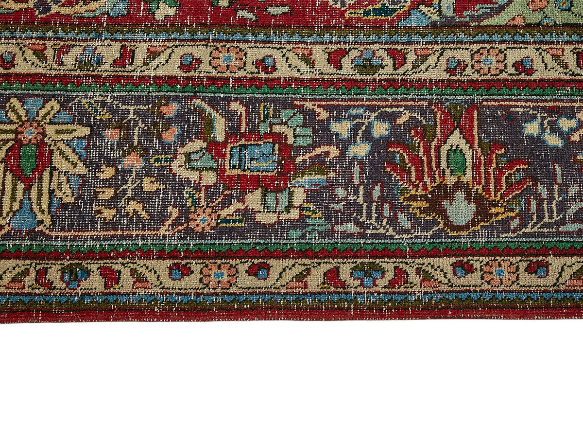 Rusvo Kırmızı Madalyon Desenli Yün Dokuma Halı 300x390 cm 49767 – farklı açı
