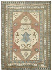 Rusvo Açık Kahverengi Vintage Halı Madalyon Göbekli 258x358 cm