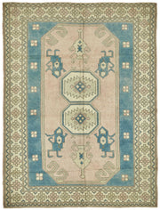 Kavale Toz Pembe Madalyon Desenli Yün Halı 184x255 cm