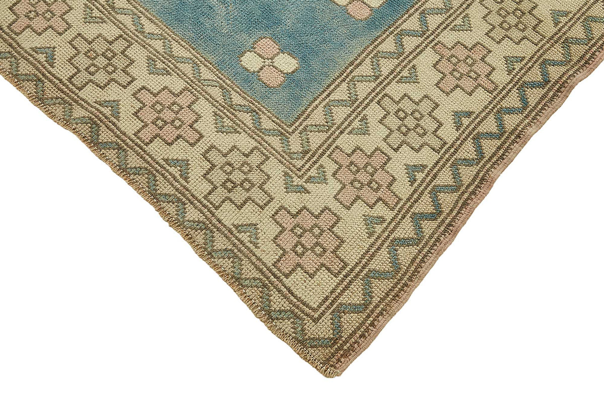 Kavale Toz Pembe Madalyon Desenli Yün Halı 184x255 cm – detay görünümü