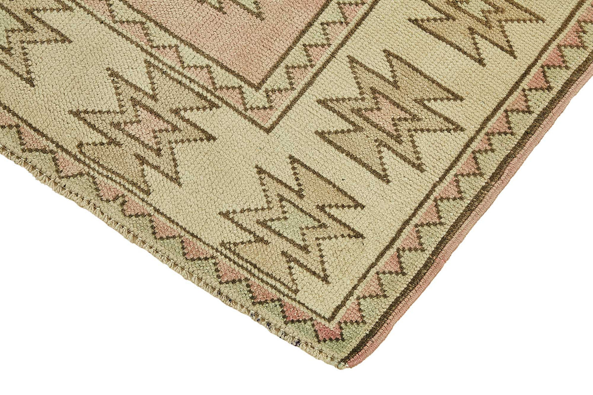 Gekro Geometrik Desenli Vintage Toz Pembe Halı 120x134 cm 49775 – detay görünümü