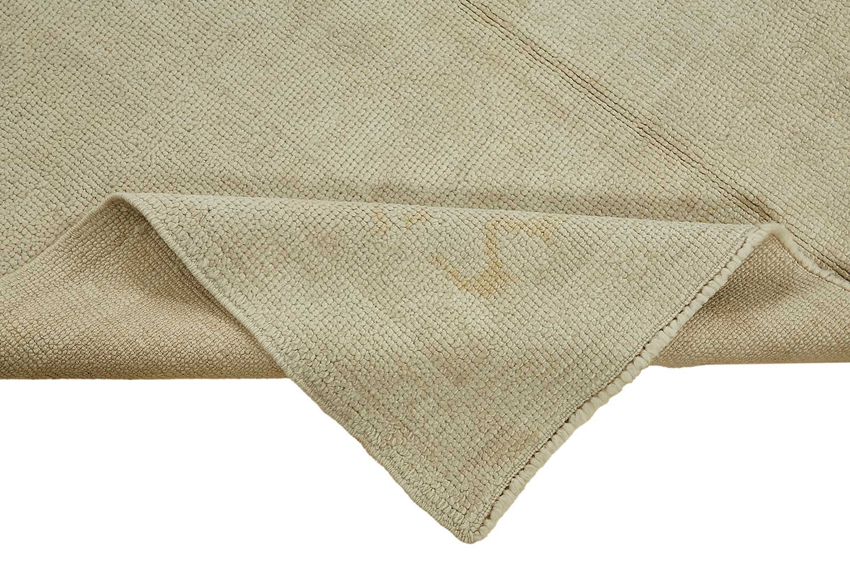 Kavale Bej Soyut Desenli Yün ve Pamuk Modern Halı 192x263 cm – kenar detayı
