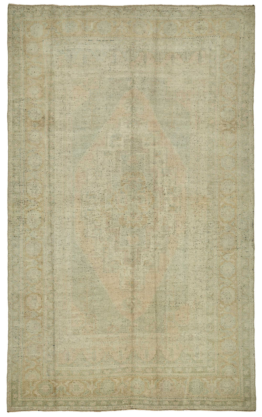 Kavale Bej Krem Madalyon Desenli El Dokuma Halı 167x272 cm