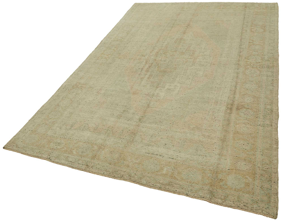 Kavale Bej Krem Madalyon Desenli El Dokuma Halı 167x272 cm – doku yakın çekim