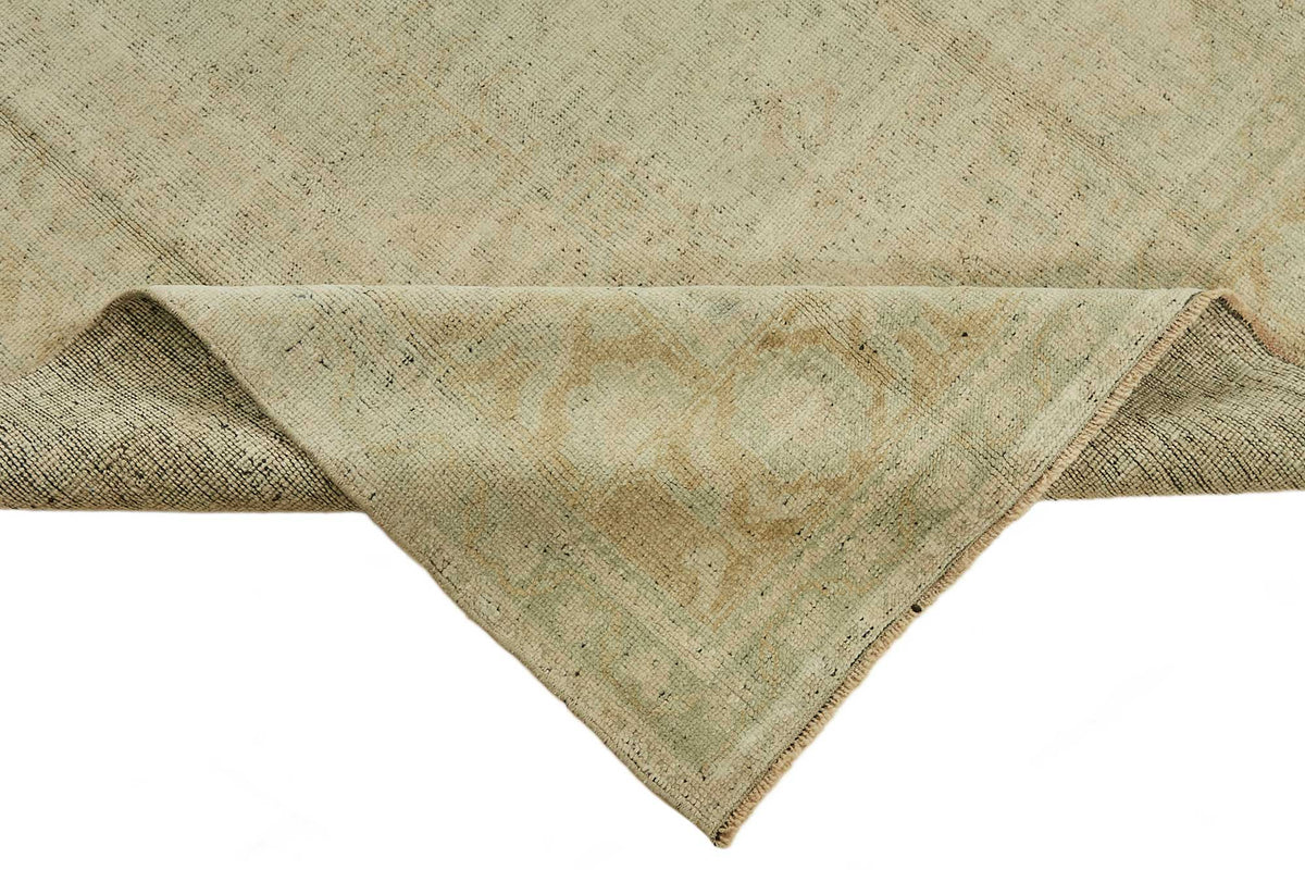 Kavale Bej Krem Madalyon Desenli El Dokuma Halı 167x272 cm – kenar detayı