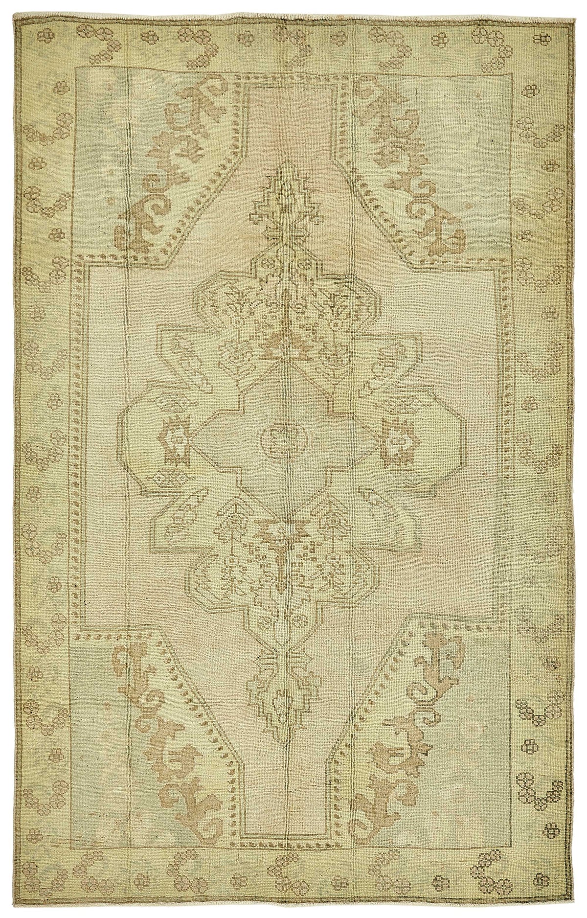Kavale Madalyon Desenli Düz Kahverengi Halı 167x260 cm
