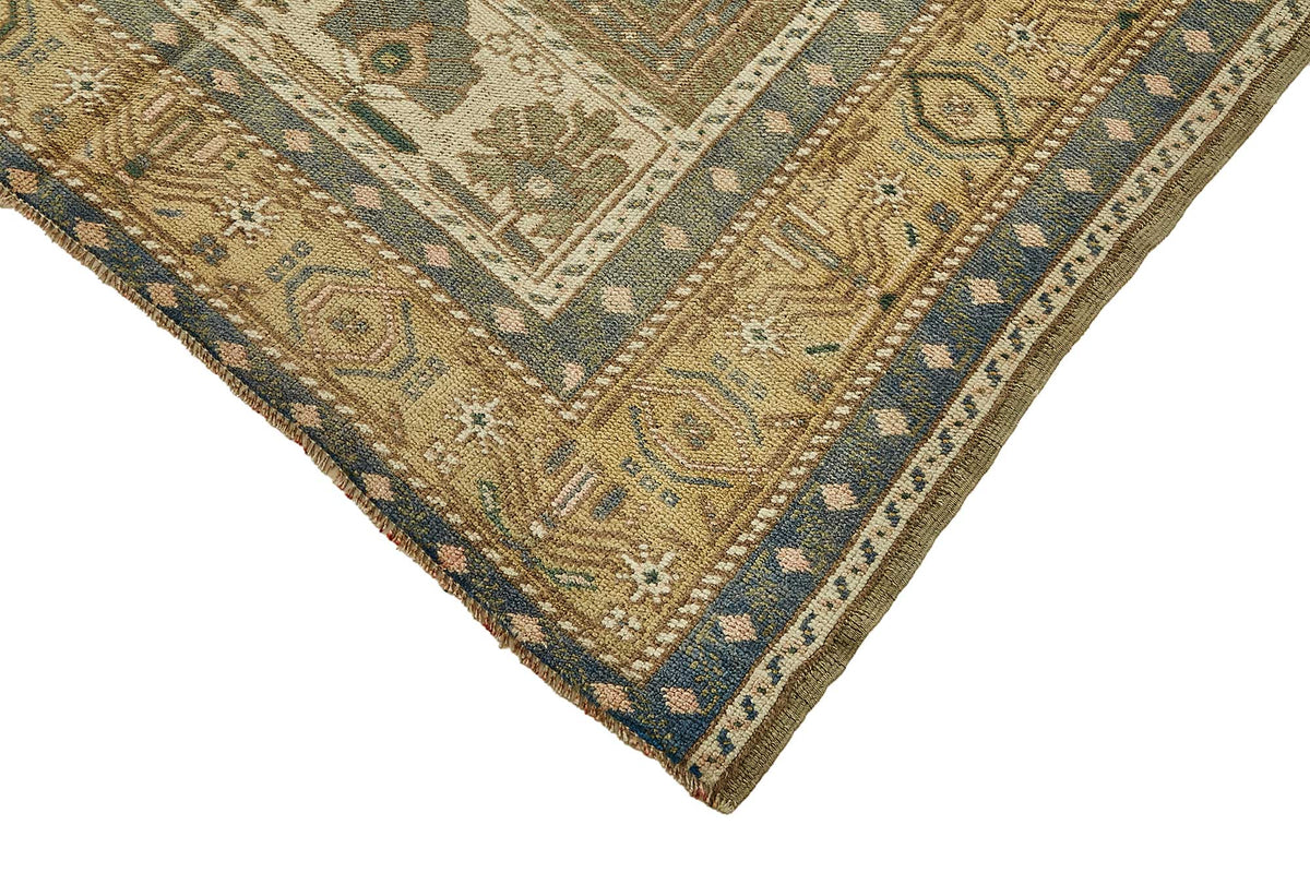 Kavale Vintage Bej Mavi Madalyon Desenli El Dokuma Halı 197x298 cm 49784 – detay görünümü