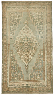 Kavale Adaçayı Yeşili Bej Madalyon Desenli Halı 177x324 cm