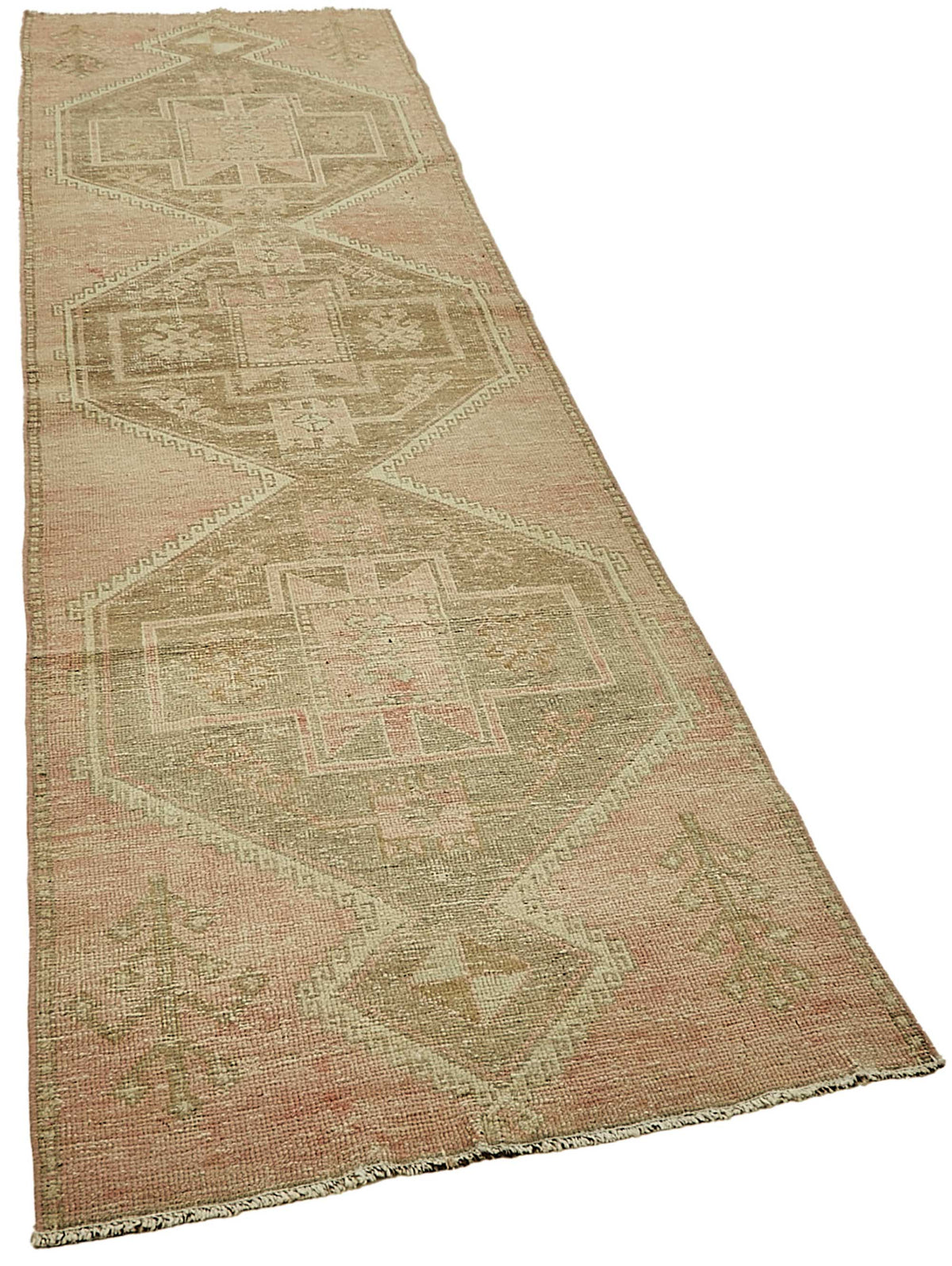 Kovena Gül Kurusu Bej Etnik Desenli El Dokuma Yolluk 90x330 cm – genel görünüm