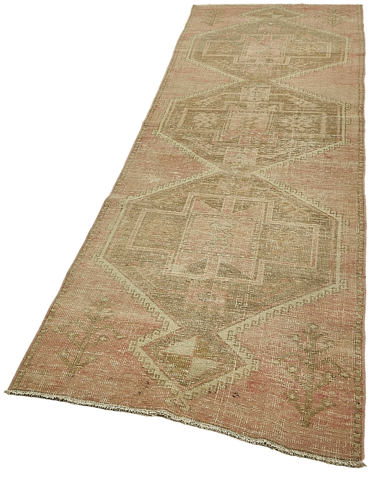 Kovena Gül Kurusu Bej Etnik Desenli El Dokuma Yolluk 90x330 cm – doku yakın çekim
