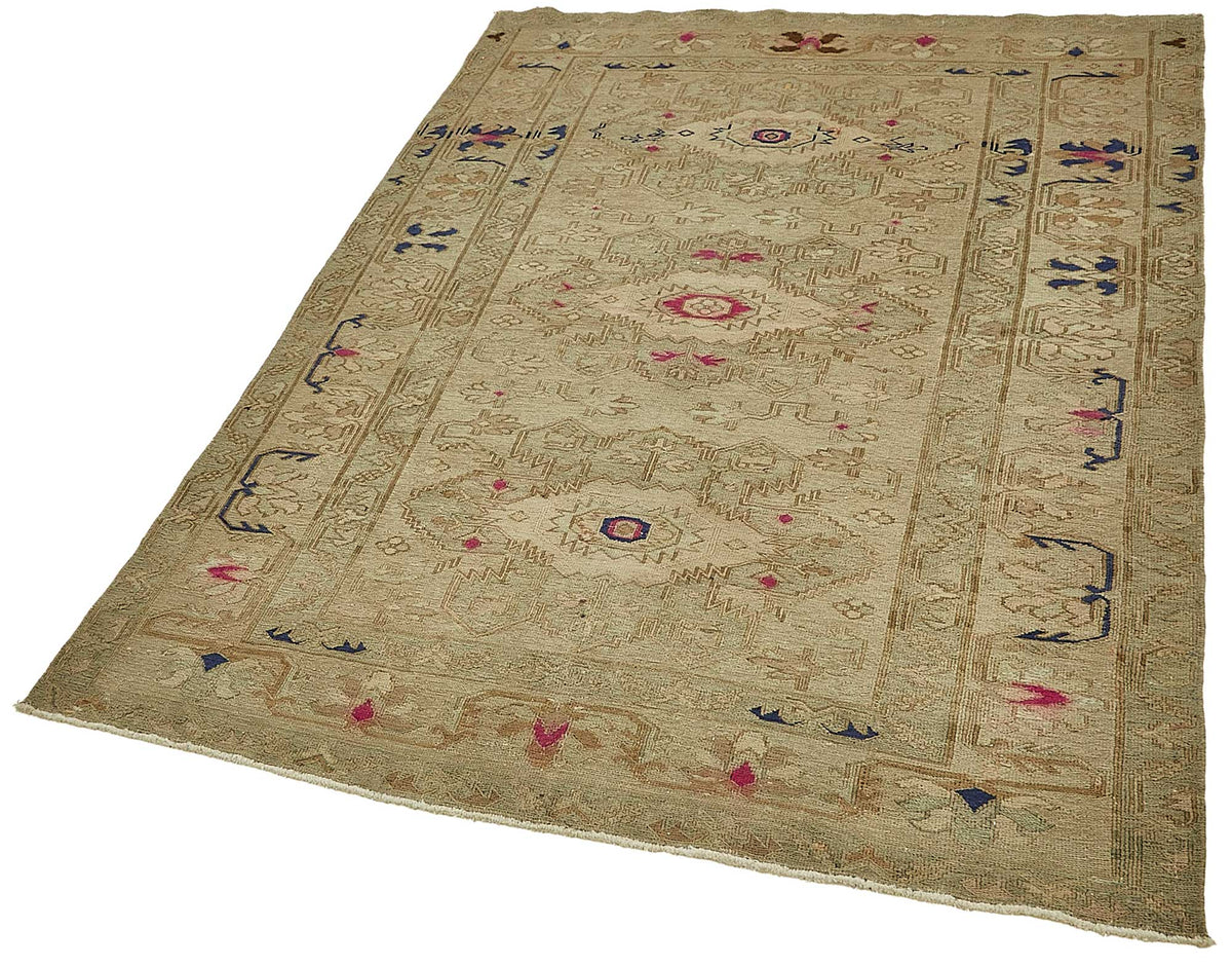 Gekro Lacivert Bej Halı Etnik Geometrik Desenli 132x187 cm – doku yakın çekim