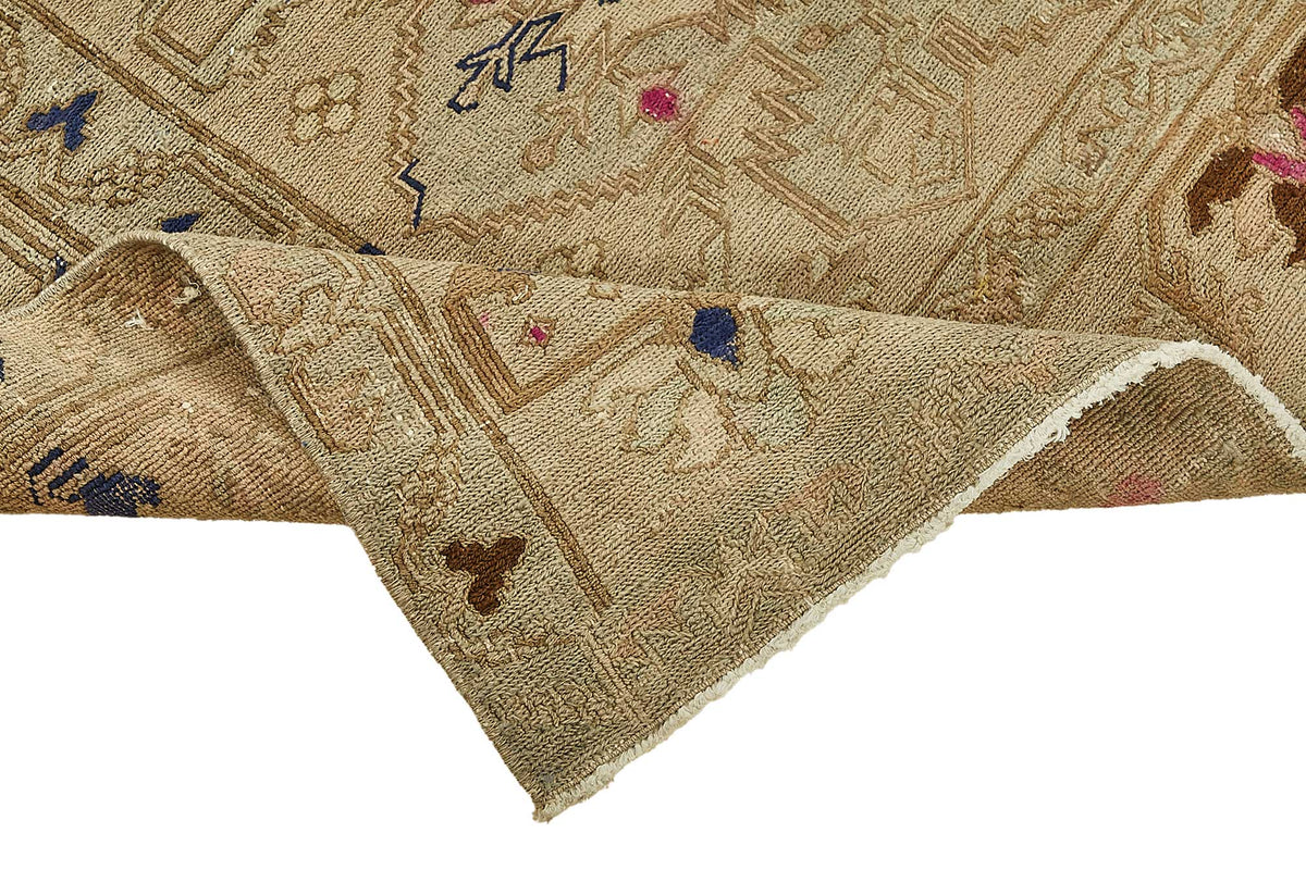 Gekro Lacivert Bej Halı Etnik Geometrik Desenli 132x187 cm – kenar detayı