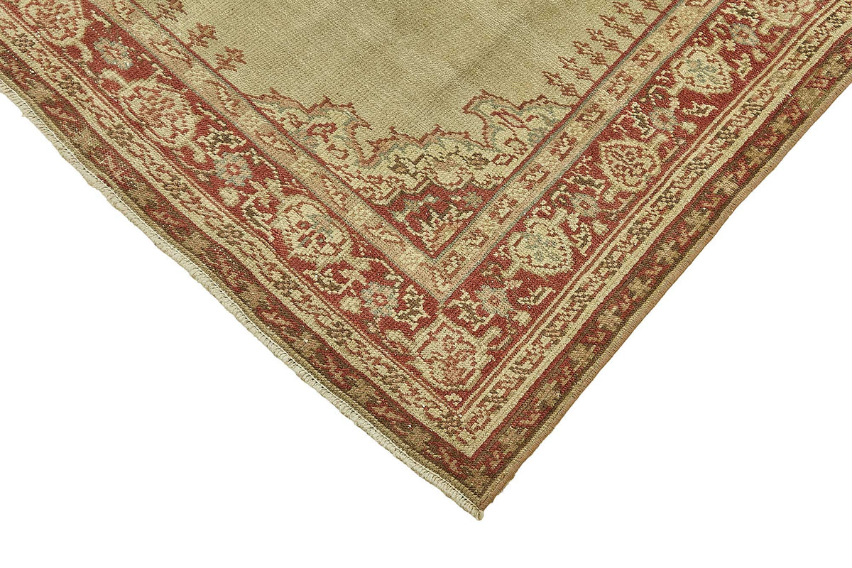 Gekro Kırmızı Dokuma Desenli Bej Vintage Halı 130x200 cm 49821 – detay görünümü