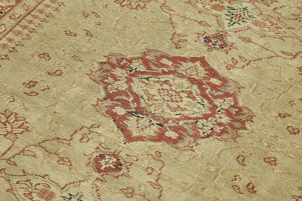 Gekro Kırmızı Dokuma Desenli Bej Vintage Halı 130x200 cm 49821 – mekânda kullanım