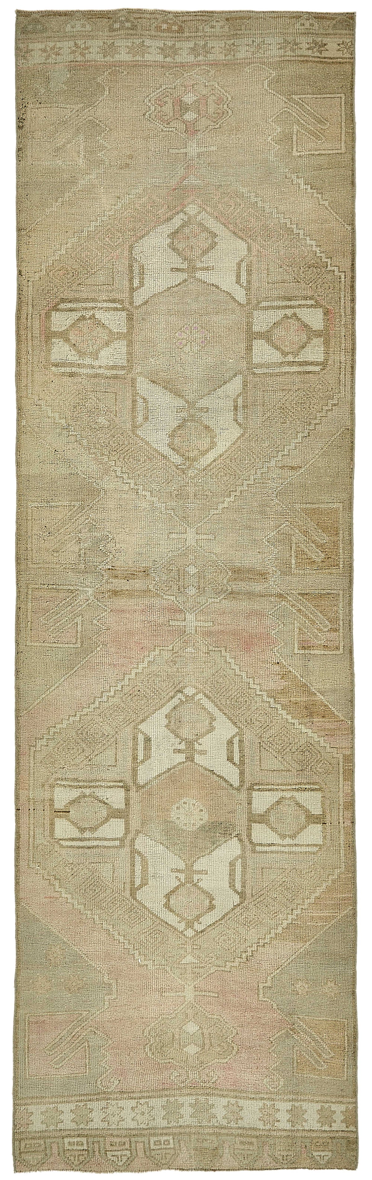 Kovena Bej Yolluk Gül Kurusu Etnik Desenli El Dokuma 100x345 cm