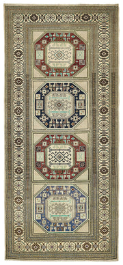 Gekro Çok Renkli Etnik Desenli El Dokuma Halı 92x210 cm 49831