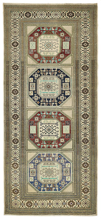 Gekro Çok Renkli Etnik Desenli El Dokuma Halı 92x210 cm 49831