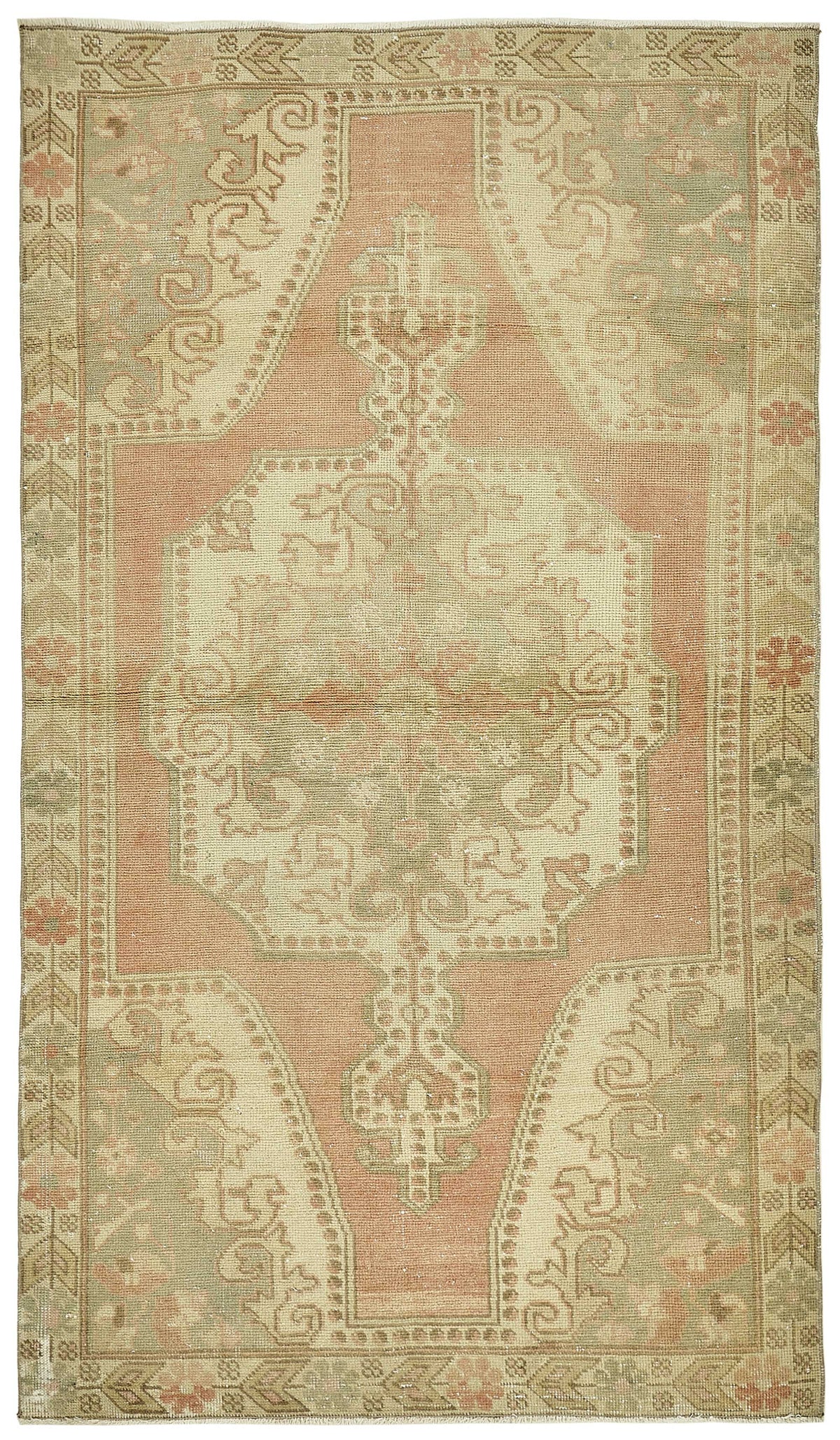 Gekro Vintage Pembe Madalyon Desenli El Dokuma Halı 130x228 cm 49832