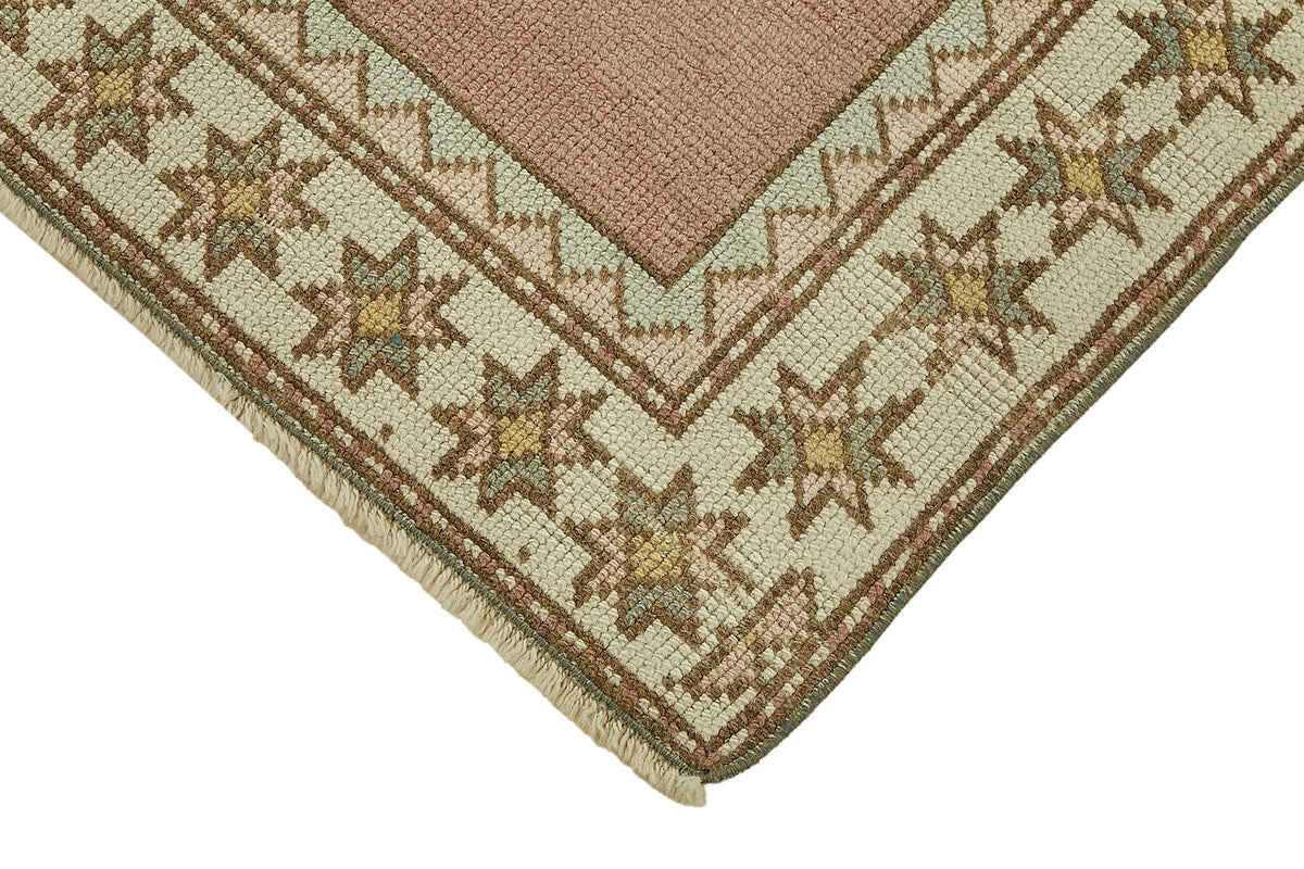 Gekro Gümüş Pembe Geometrik Desenli Etnik El Dokuma Halı 96x137 cm – detay görünümü